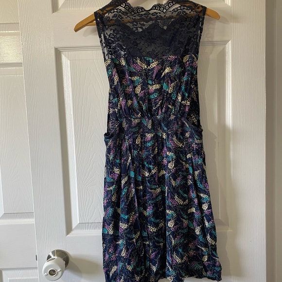 Free People Tea For Two Blue Lace Sleevles Dress - Picture 6 of 12